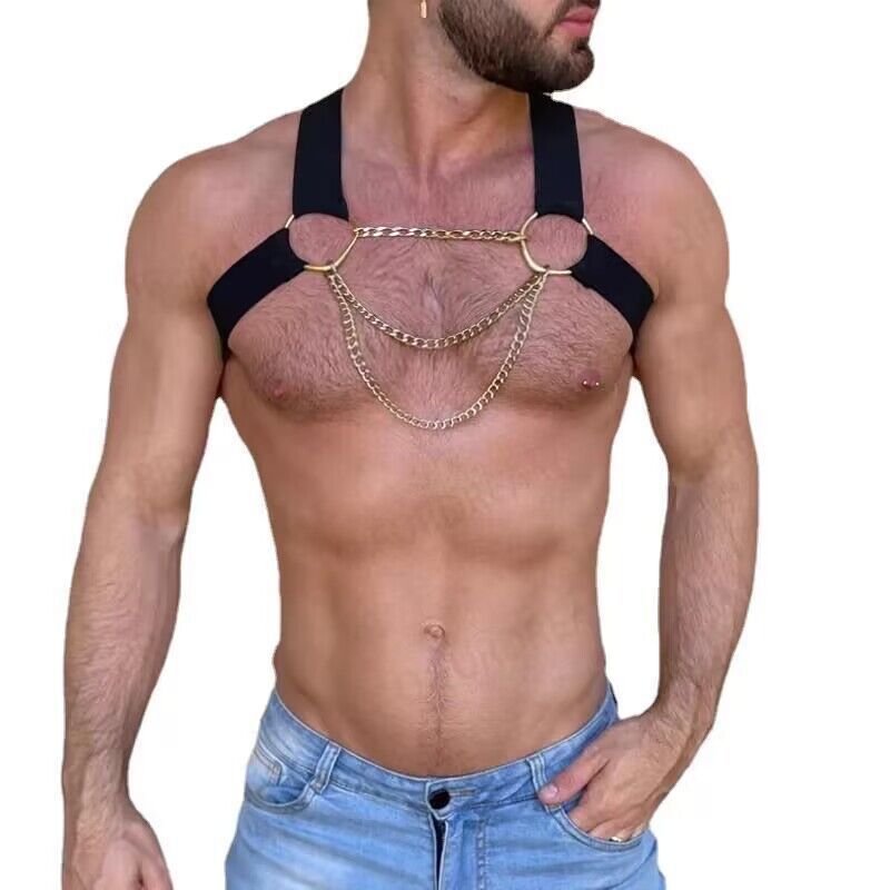 Adjustable Men's Suspender Chain Chest Cover