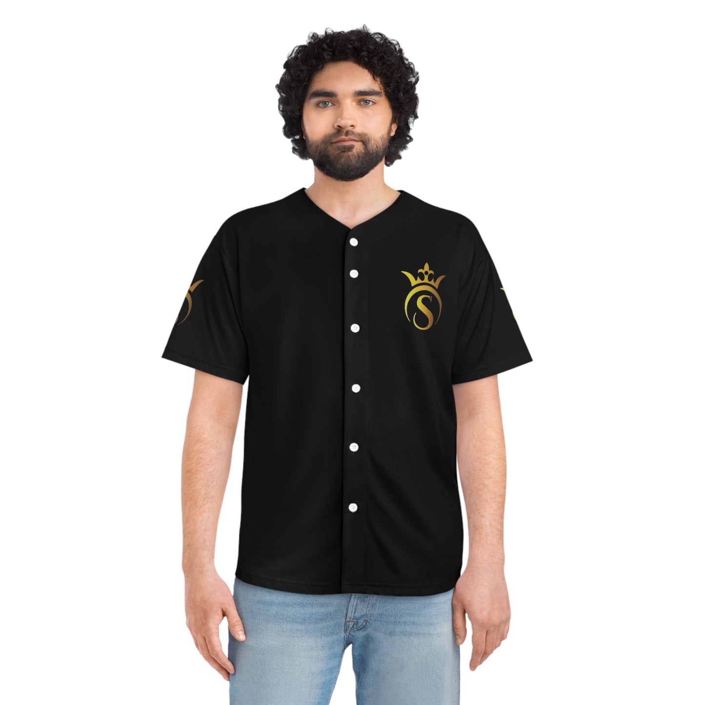 Black Baseball Simple Jersey Supplycia (AOP)