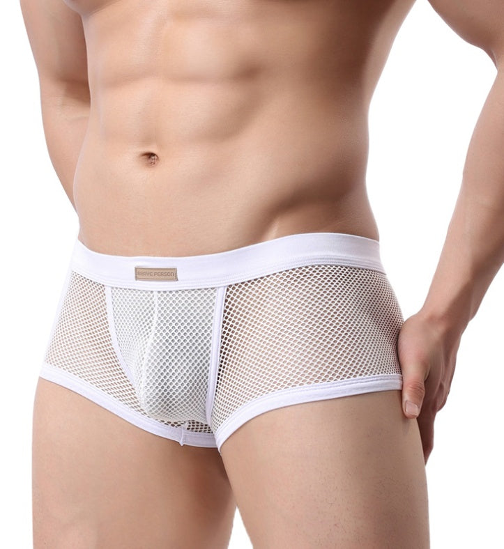 Men's Underwear Sexy Men's Boxer Pants Large Mesh Mesh Breathable Sexy Men's Underwear