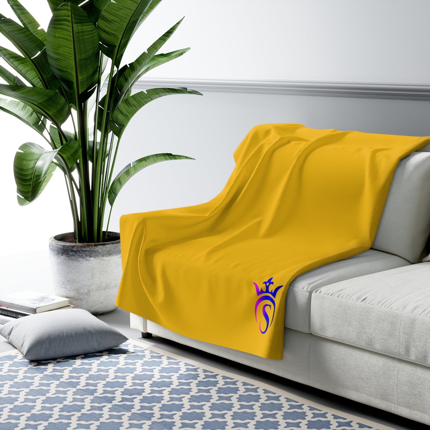 Sherpa Fleece Blanket Yellow Supplycia