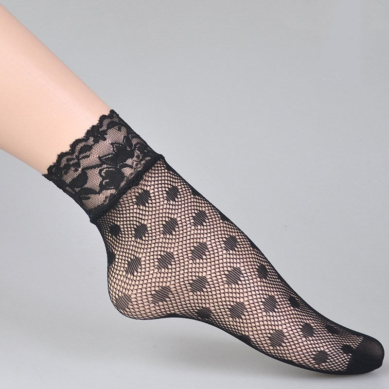 Summer Ultra-thin Short Hollow Sexy Black Socks