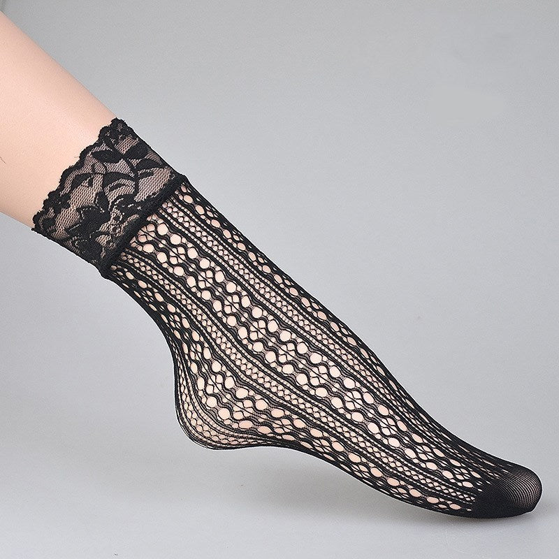 Summer Ultra-thin Short Hollow Sexy Black Socks