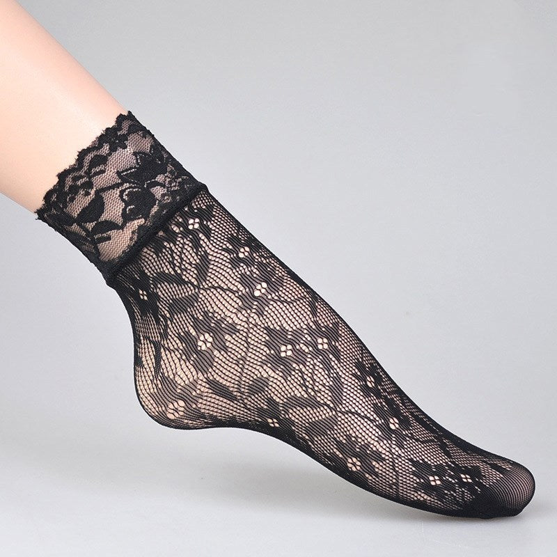 Summer Ultra-thin Short Hollow Sexy Black Socks