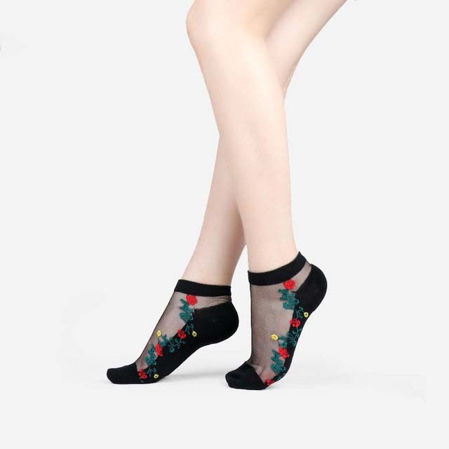 Sexy Lace Mesh Socks Transparent for women Ankle Thin Socks