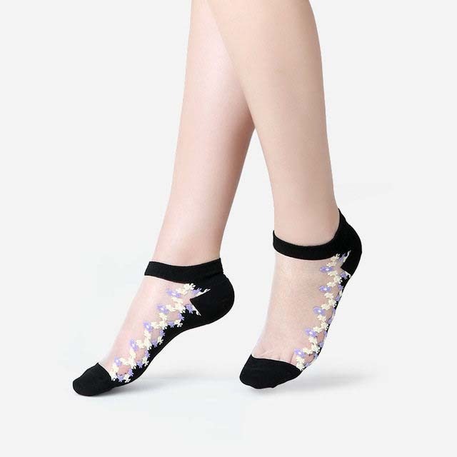 Sexy Lace Mesh Socks Transparent for women Ankle Thin Socks