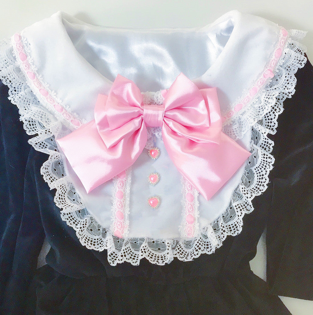 Sweet Lace Edge Lolita Tea Party Lolita Cute Thin Girl Heart French Palace Dress