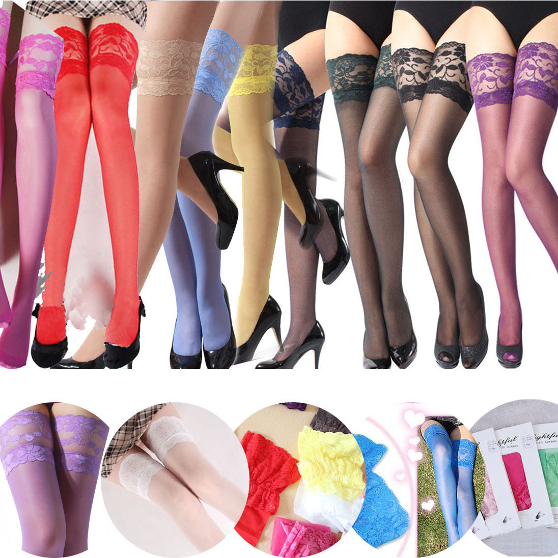 Sexy Long Perspective Stockings Multicolor