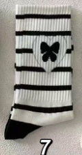 Black Strawberry Socks Mid Tube Stockings Japanese Butterfly Student