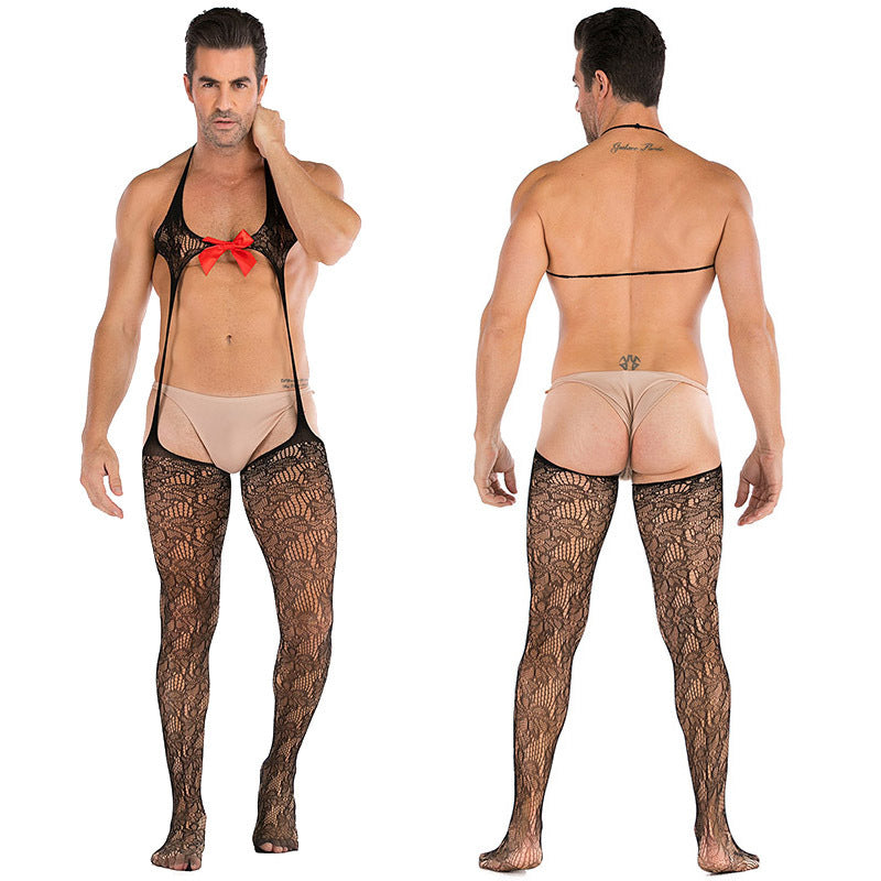 Men's Sexy Jumpsuit Silk Stockings