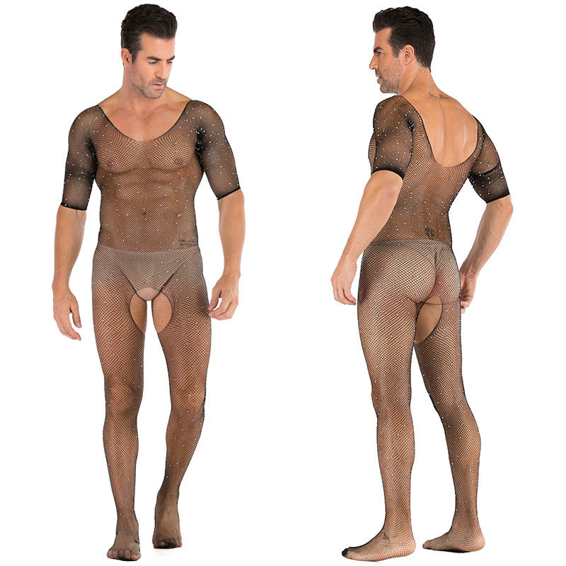 Men's Sexy Jumpsuit Silk Stockings