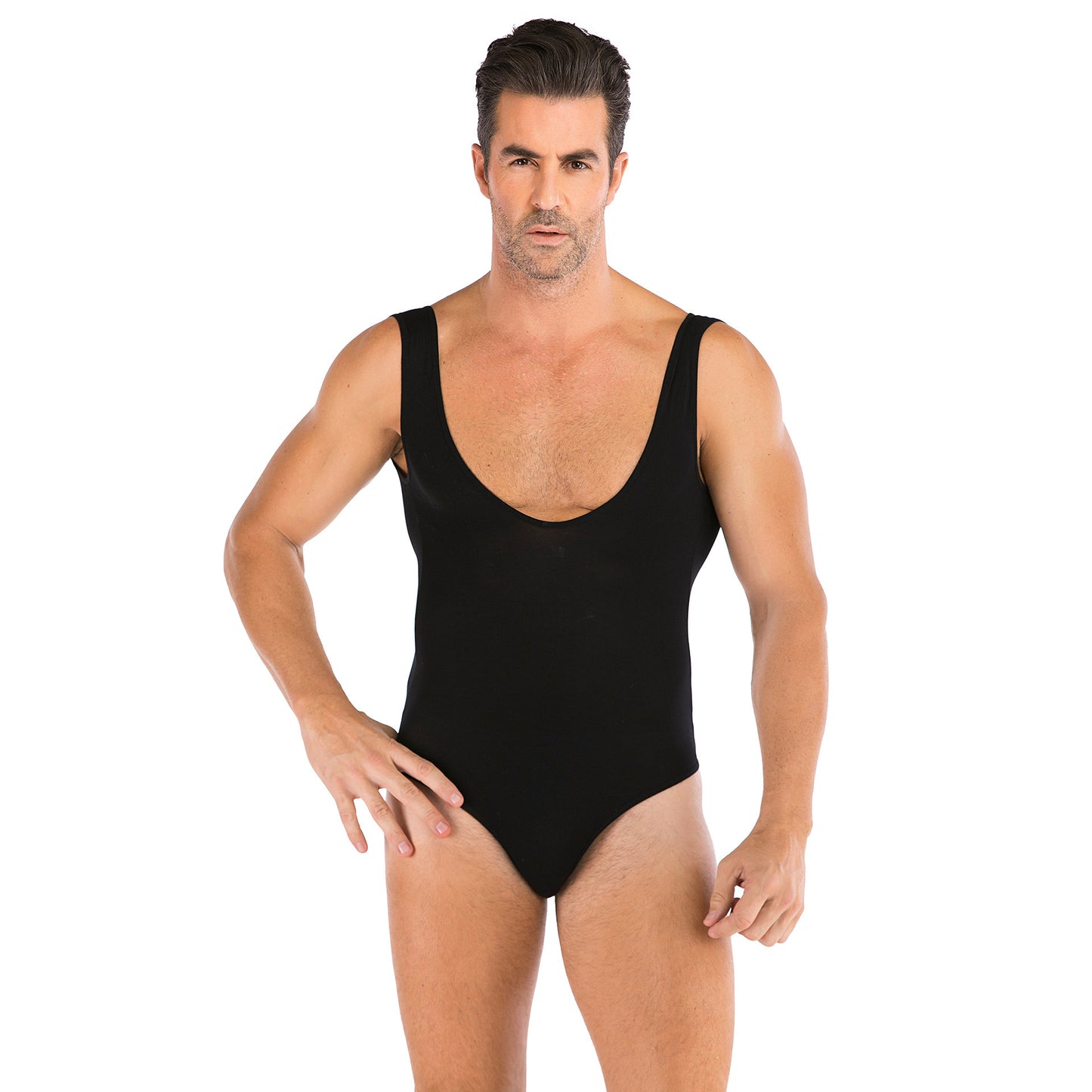 Robe en filet sexy une pièce pour hommes, grande taille, bas, body sexy