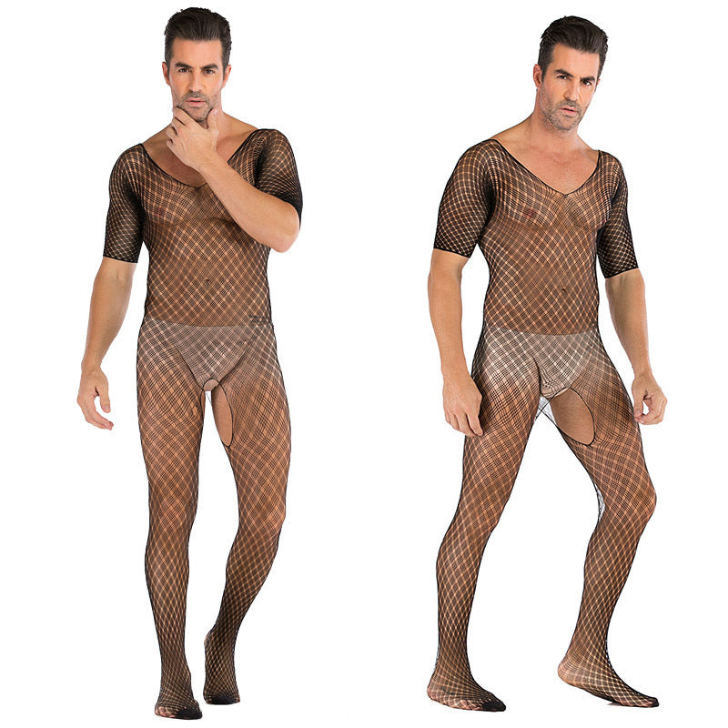 Men's Sexy Jumpsuit Silk Stockings