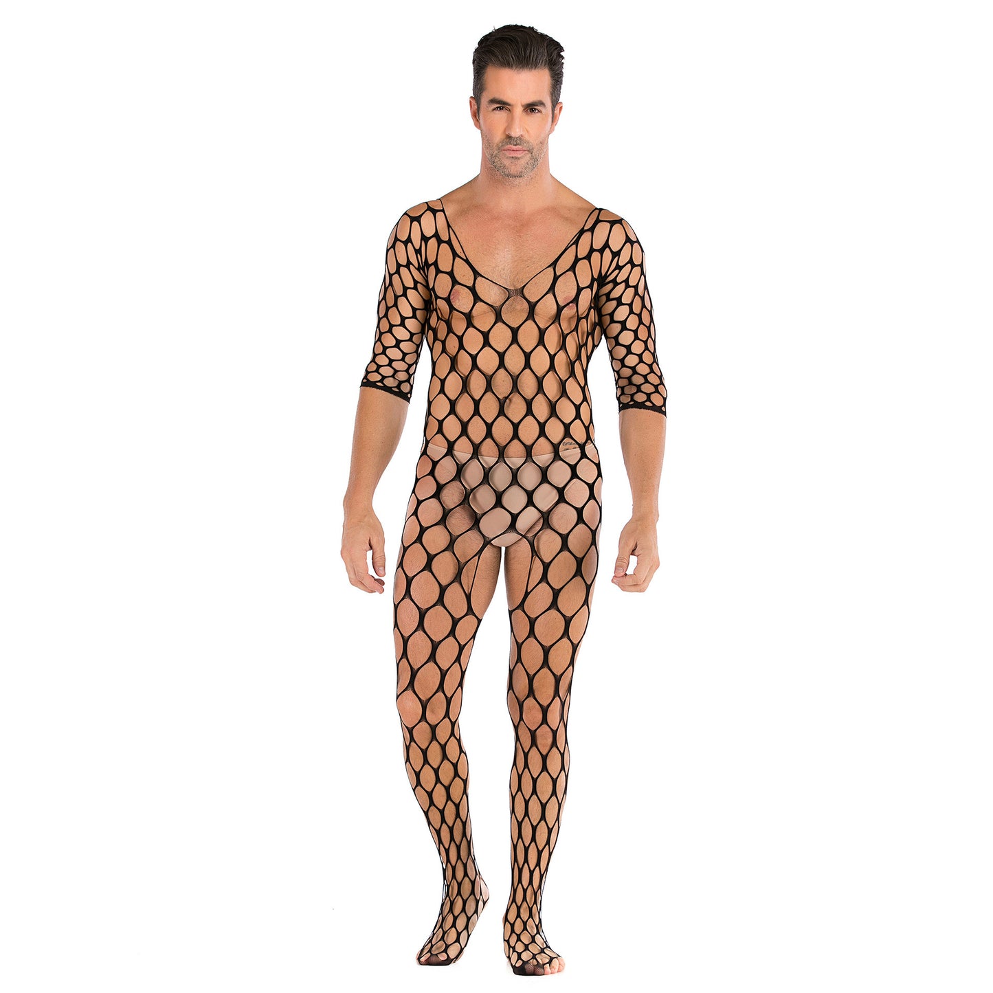 One-piece Mesh Long-sleeved Sexy Perspective Net