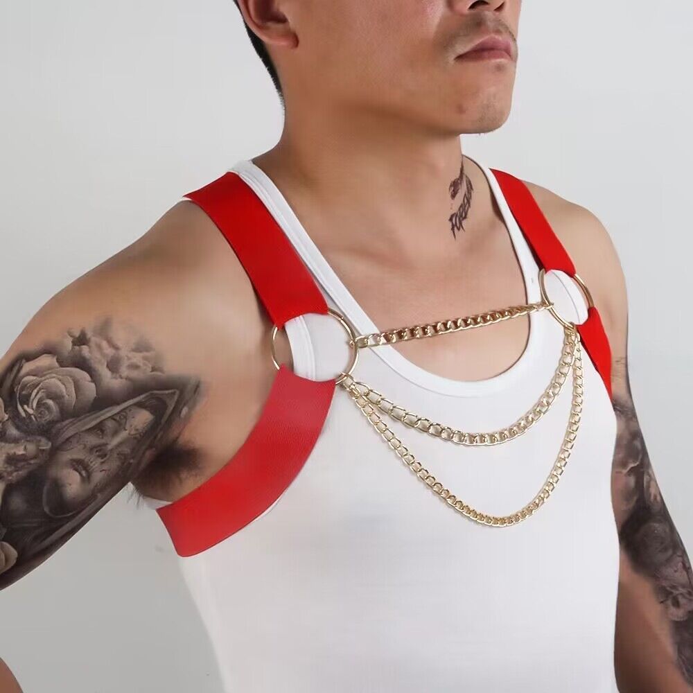 Adjustable Men's Suspender Chain Chest Cover