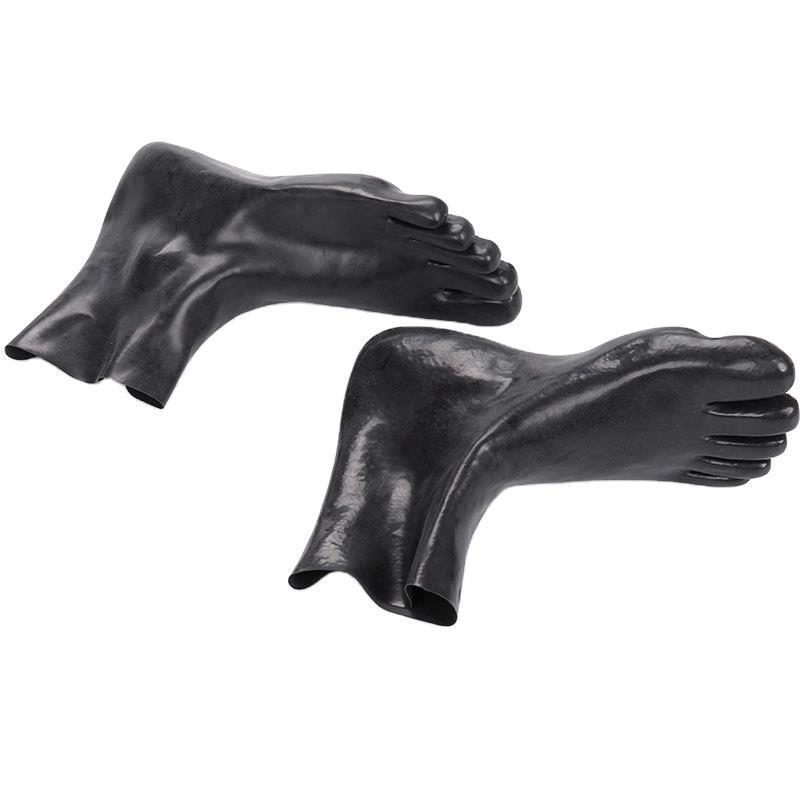 Natural Latex Foot Cover Black Short Tube Five Finger Socks