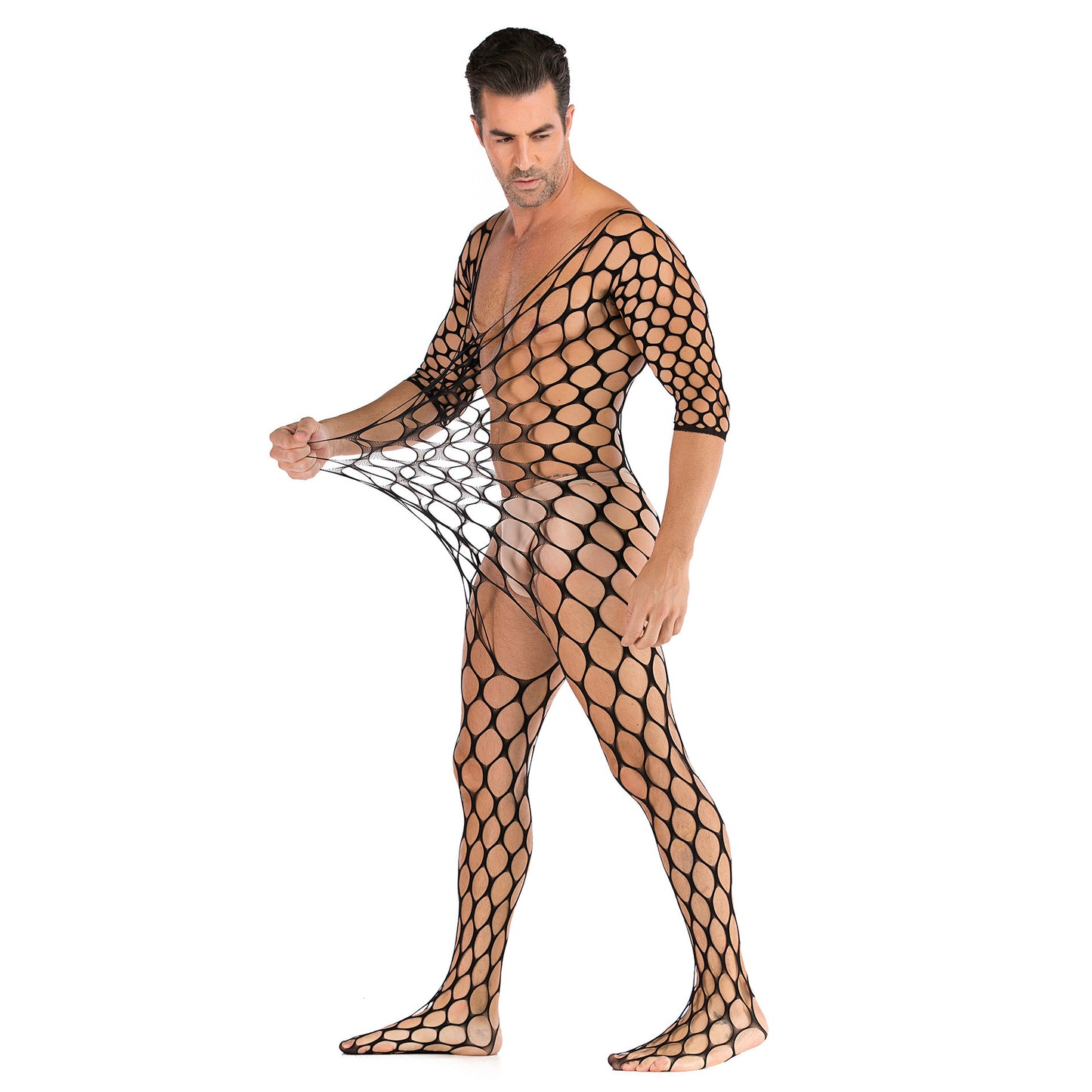 One-piece Mesh Long-sleeved Sexy Perspective Net