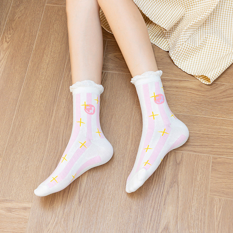 Floral Women's Medium Hose Lolita Socks