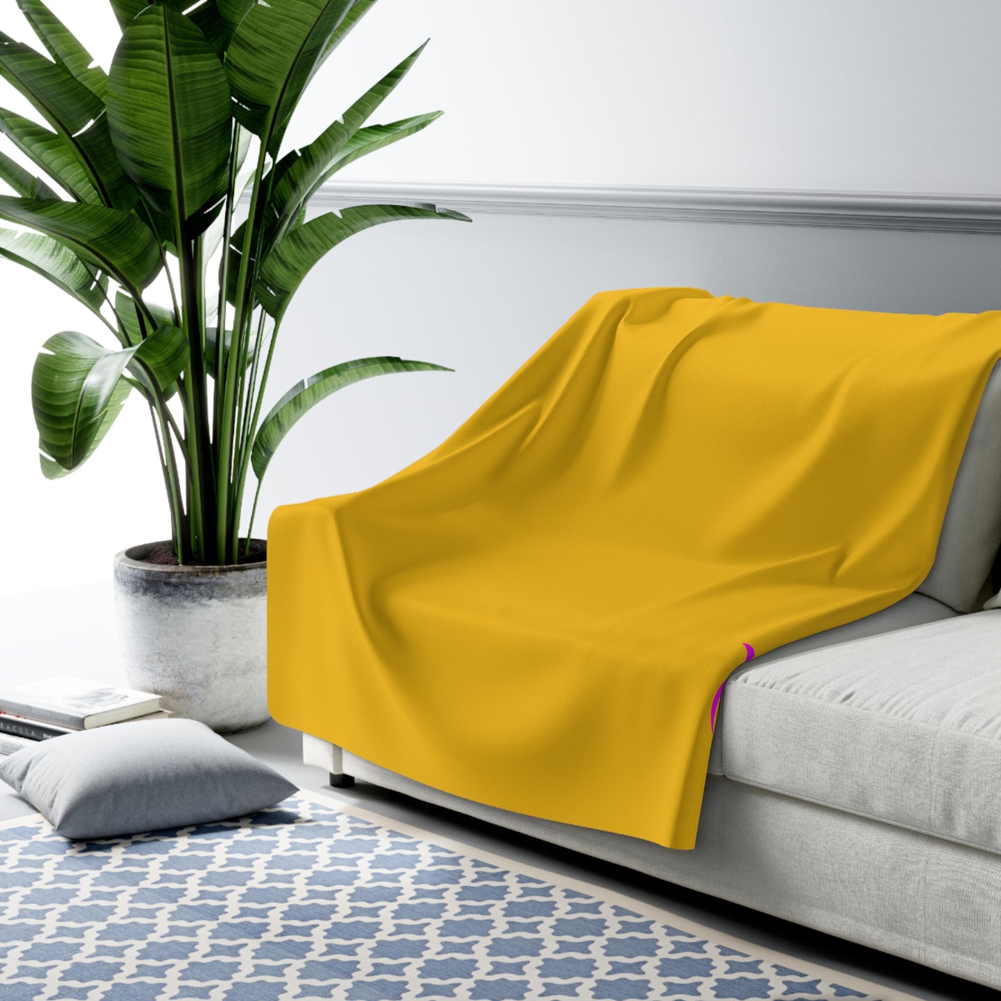 Sherpa Fleece Blanket Yellow Supplycia