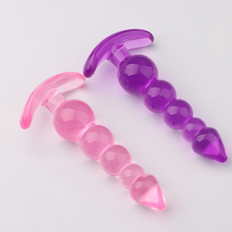 Wearing Five-bead Anal Plug Pull Beads When Going Out