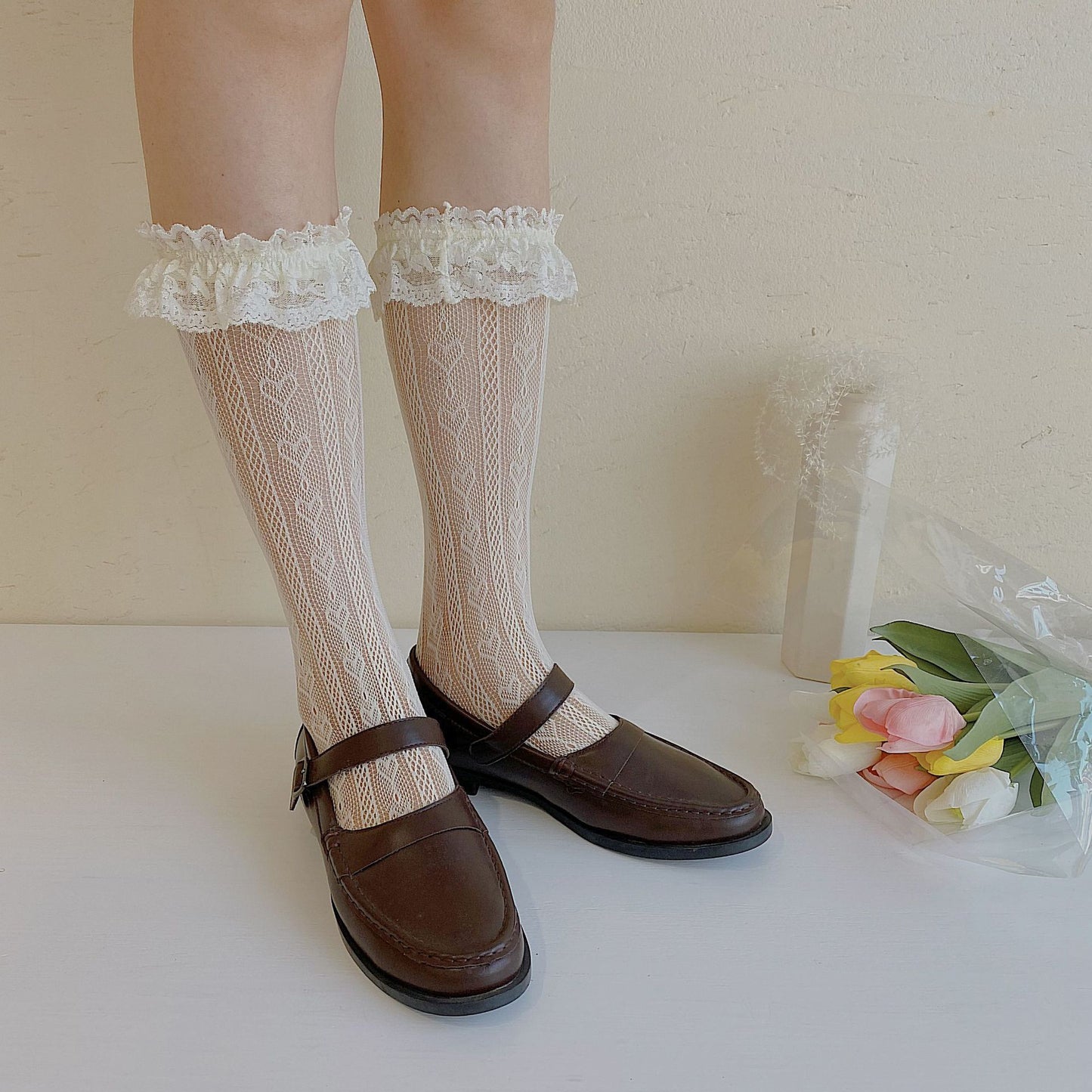 Thin Cutout Lolita Lace Fishnet Socks