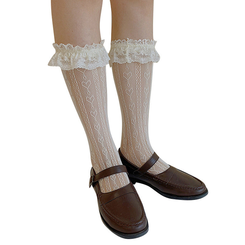 Thin Cutout Lolita Lace Fishnet Socks