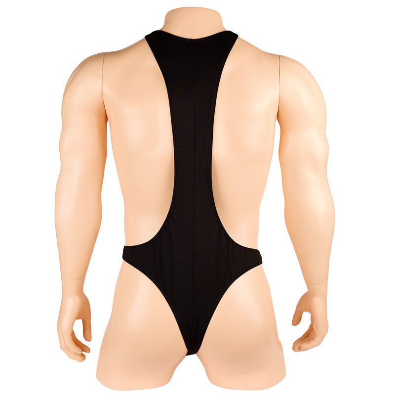 Lingerie Men Black Thong Camisole One-piece Vest