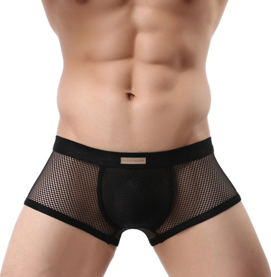 Men's Underwear Sexy Men's Boxer Pants Large Mesh Mesh Breathable Sexy Men's Underwear