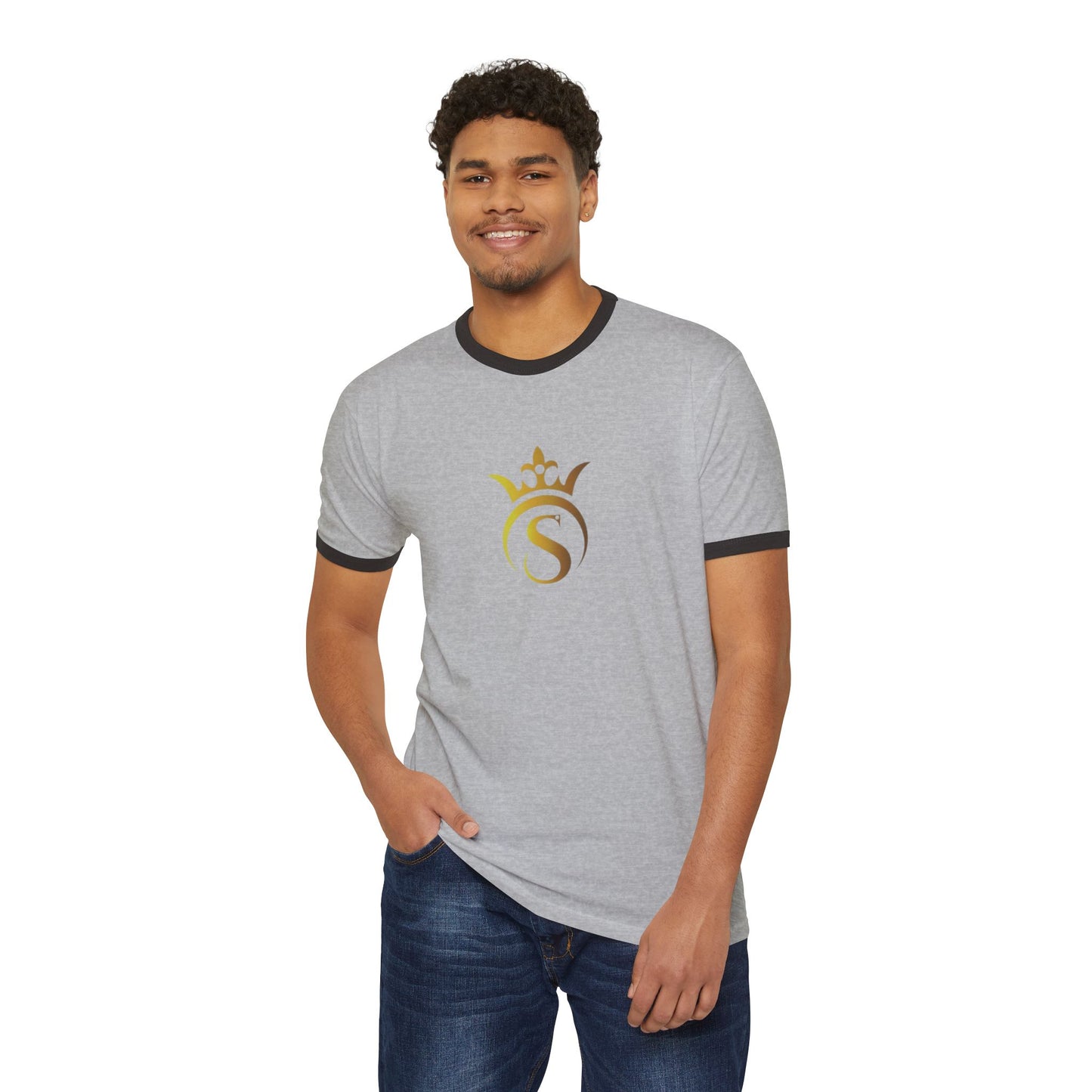 Grey Cotton Ringer T-Shirt Supplycia