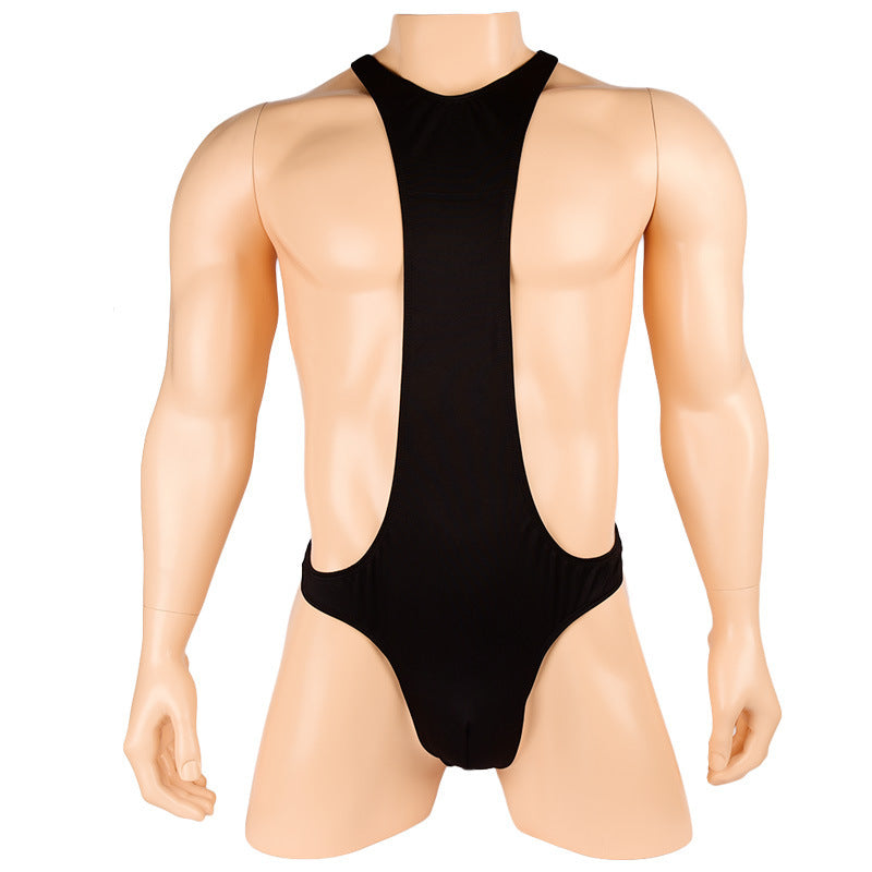 Lingerie Men Black Thong Camisole One-piece Vest