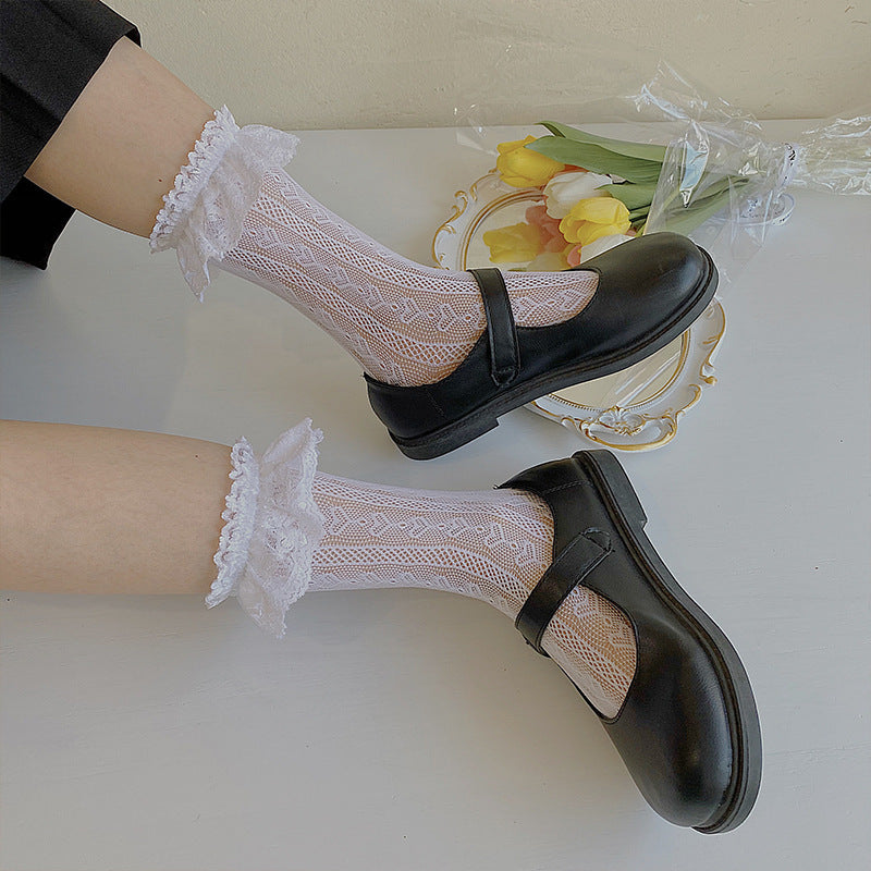 Thin Cutout Lolita Lace Fishnet Socks