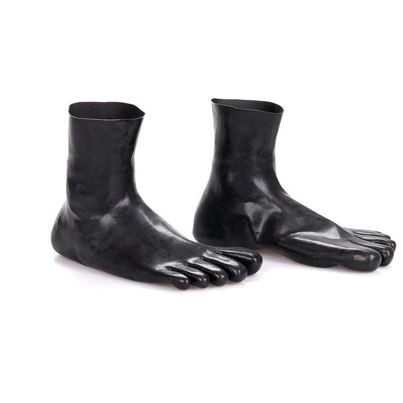 Natural Latex Foot Cover Black Short Tube Five Finger Socks