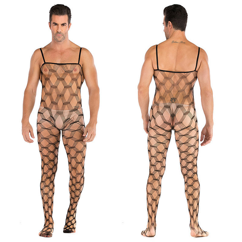 Men's Sexy Jumpsuit Silk Stockings