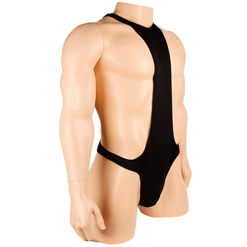 Lingerie Men Black Thong Camisole One-piece Vest