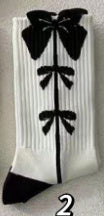 Black Strawberry Socks Mid Tube Stockings Japanese Butterfly Student