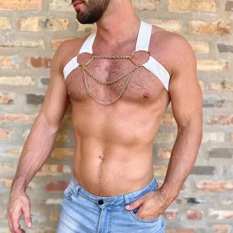 Adjustable Men's Suspender Chain Chest Cover