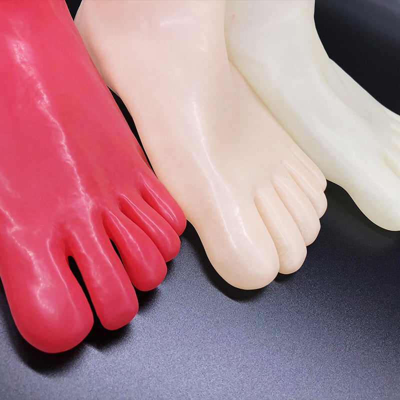 Chaussettes courtes à cinq doigts en latex tridimensionnel simples et créatives