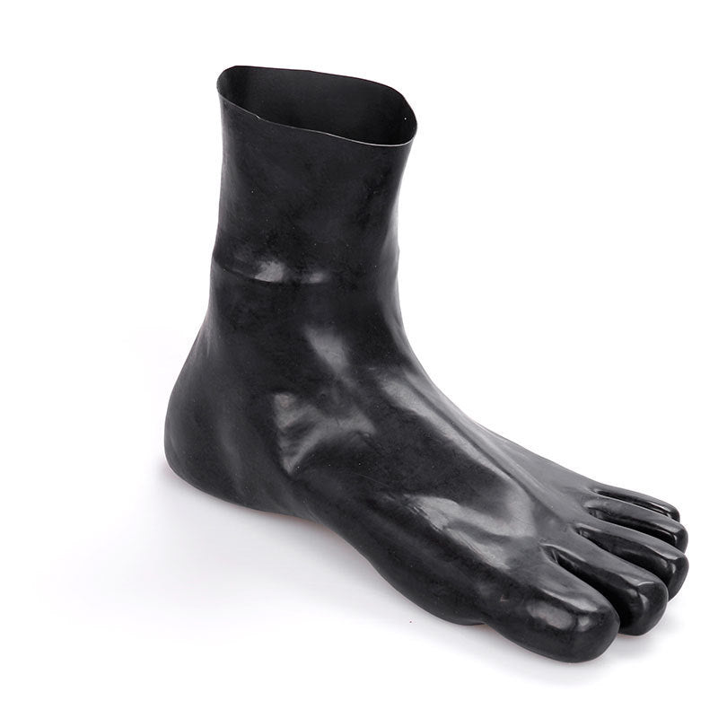 Natural Latex Foot Cover Black Short Tube Five Finger Socks