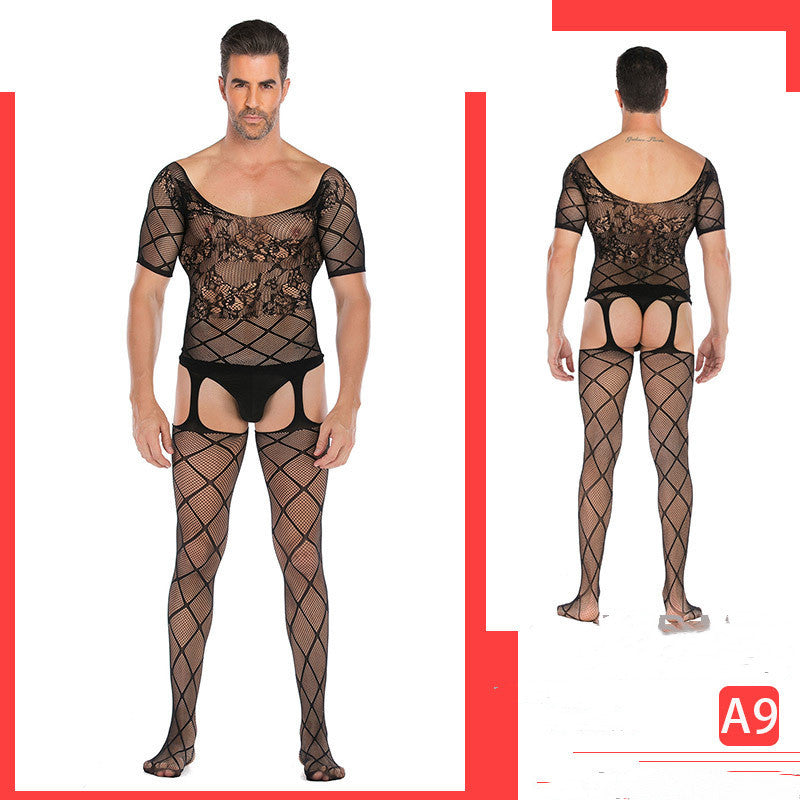 Men's Sexy Jumpsuit Silk Stockings