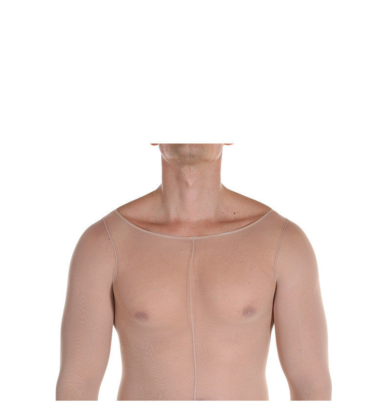 Men's Pantyhose Bodysuit 3D Thin Mask Transparent