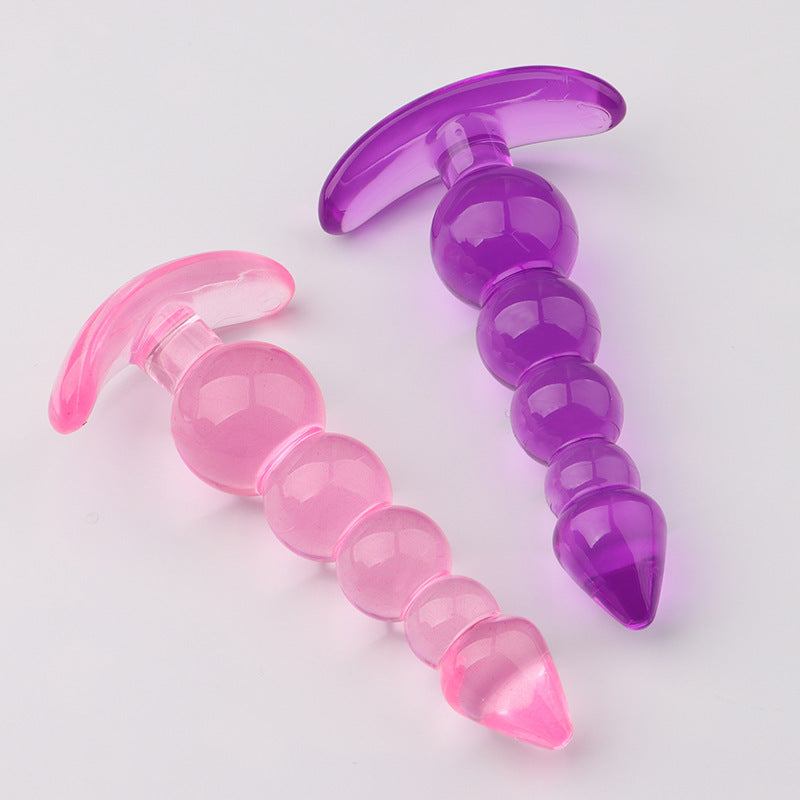 Wearing Five-bead Anal Plug Pull Beads When Going Out