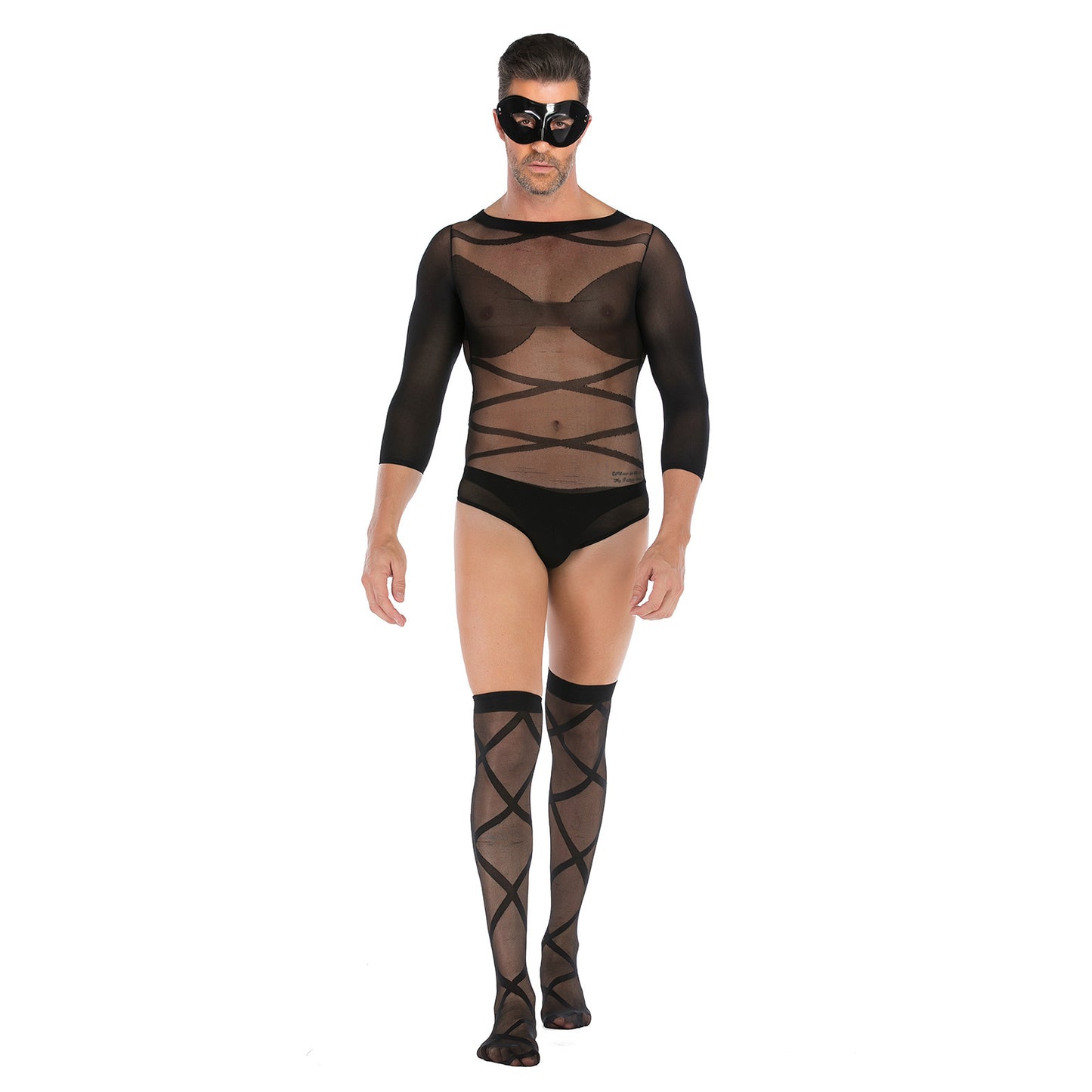 Sexy Net Clothes Sexy Long-sleeved Tops Stockings One-piece Stockings Set