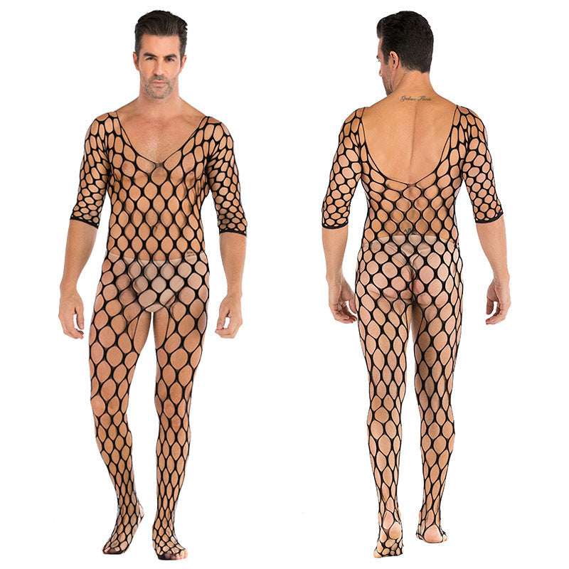 Men's Sexy Jumpsuit Silk Stockings